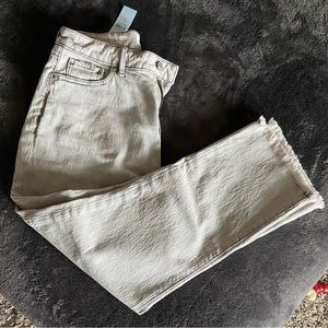 LOFT high rise curvy petite straight leg cropped jean size 27 grey NWT